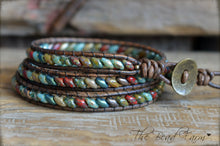 Load image into Gallery viewer, Women’s Leather Wrap Bracelet – Superduo Wraps – The Bead Farm
