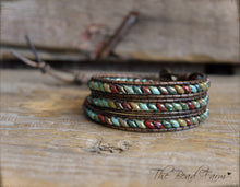 Load image into Gallery viewer, Women’s Leather Wrap Bracelet – Superduo Wraps – The Bead Farm