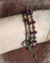 Load image into Gallery viewer, Boho Wrap Crocheted Bead Bracelet in purple