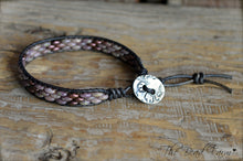 Load image into Gallery viewer, Beaded Leather Cuff Bracelet - Superduo Wraps - The Bead Farm