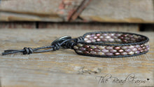 Load image into Gallery viewer, Beaded Leather Cuff Bracelet - Superduo Wraps - The Bead Farm