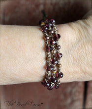Load image into Gallery viewer, Boho Wrap Crocheted Bead Bracelet in purple