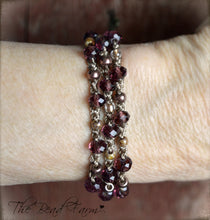 Load image into Gallery viewer, Boho Wrap Crocheted Bead Bracelet in purple