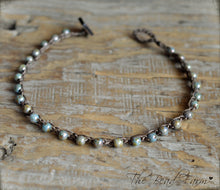 Load image into Gallery viewer, Crocheted Bead Anklet, Beaded Crochet Jewelry, Boho Style Anklet