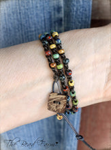 Load image into Gallery viewer, Crocheted Beaded Necklace Bracelet / Triple Wrap Crocheted Bracelet- The Bead Farm