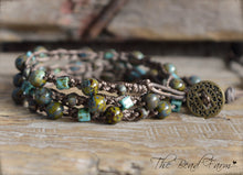 Load image into Gallery viewer, Hand Crocheted Boho Style Choker Necklace / Wrap Bracelet - The Bead Farm