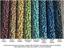Load image into Gallery viewer, Knotted Leather Double Wrap Bracelet with Picasso Beads - The Bead Farm
