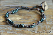 Load image into Gallery viewer, Knotted Leather Single Wrap Bracelet with Picasso Beads - The Bead Farm