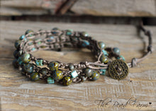 Load image into Gallery viewer, Hand Crocheted Boho Style Choker Necklace / Wrap Bracelet - The Bead Farm