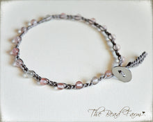 Load image into Gallery viewer, Hand Crocheted Boho Style anklet with pink beads - The Bead Farm