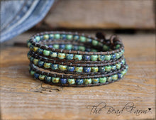 Load image into Gallery viewer, Beaded Leather Wrap Bracelet- Seed Bead Wraps- The Bead Farm