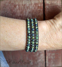 Load image into Gallery viewer, Beaded Leather Wrap Bracelet- Seed Bead Wraps- The Bead Farm