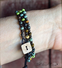 Load image into Gallery viewer, Crocheted Picasso Seed Bead Wrap Bracelet