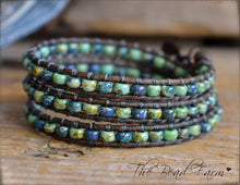 Load image into Gallery viewer, Beaded Leather Wrap Bracelet- Seed Bead Wraps- The Bead Farm