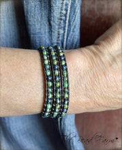 Load image into Gallery viewer, Beaded Leather Wrap Bracelet- Seed Bead Wraps- The Bead Farm