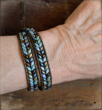 Load image into Gallery viewer, Leather Wrap Bracelet - Superduo Wraps - The Bead Farm