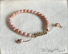 Load image into Gallery viewer, Handmade Adjustable Yoga Bracelet with Pink Czech Beads - The Bead Farm