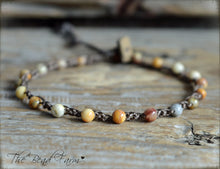 Load image into Gallery viewer, Hand Crocheted Dainty Anklet with Gemstones - The Bead Farm