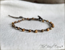 Load image into Gallery viewer, Hand Crocheted Dainty Anklet with Gemstones - The Bead Farm