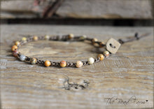 Load image into Gallery viewer, Hand Crocheted Dainty Anklet with Gemstones - The Bead Farm