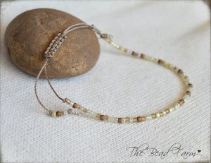 Handmade Dainty Adjustable Yoga Style String Bracelet -or- Anklet