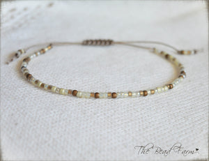 Handmade Dainty Adjustable Yoga Style String Bracelet -or- Anklet