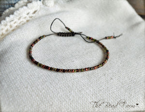 Handmade Dainty Adjustable Yoga Style String Bracelet -or- Anklet