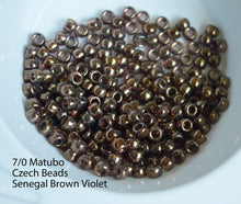 Load image into Gallery viewer, 7/0 Czech Matubo Seed Beads Senegal Brown Violet
