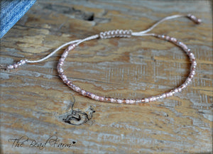 Handmade Dainty Adjustable Yoga Style String Bracelet -or- Anklet