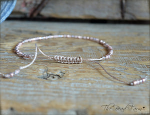 Handmade Dainty Adjustable Yoga Style String Bracelet -or- Anklet