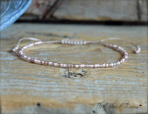 Handmade Dainty Adjustable Yoga Style String Bracelet -or- Anklet