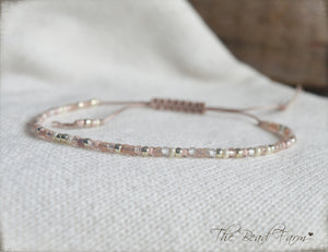 Handmade Dainty Adjustable Yoga Style String Bracelet -or- Anklet