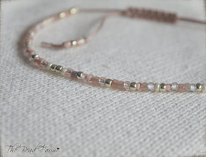 Handmade Dainty Adjustable Yoga Style String Bracelet -or- Anklet