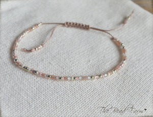 Handmade Dainty Adjustable Yoga Style String Bracelet -or- Anklet