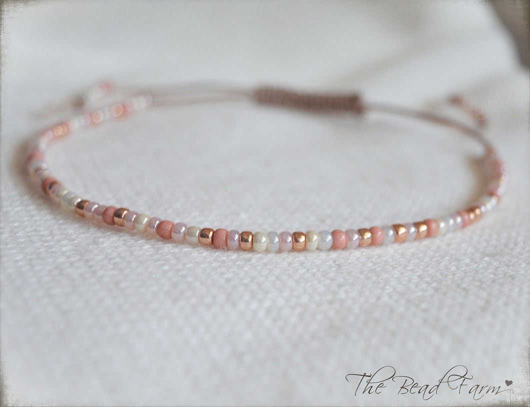 Handmade Dainty Adjustable Yoga Style String Bracelet -or- Anklet