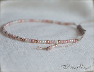 Handmade Dainty Adjustable Yoga Style String Bracelet -or- Anklet