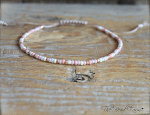 Handmade Dainty Adjustable Yoga Style String Bracelet -or- Anklet