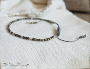 Handmade Dainty Adjustable Yoga Style String Bracelet -or- Anklet