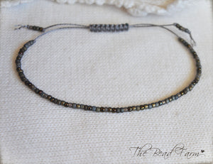 Handmade Dainty Adjustable Yoga Style String Bracelet -or- Anklet