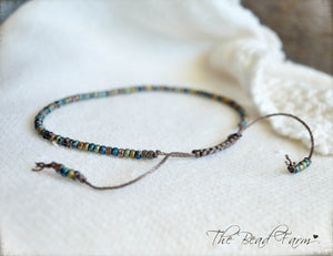 Handmade Dainty Adjustable Yoga Style String Bracelet -or- Anklet