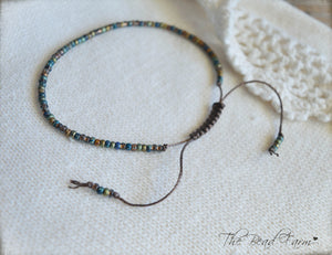 Handmade Dainty Adjustable Yoga Style String Bracelet -or- Anklet