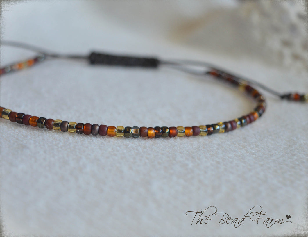 Handmade Dainty Adjustable Yoga Style String Bracelet -or- Anklet