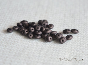 Matte Dark Bronze Czech Glass Super Duo beads by Matubo