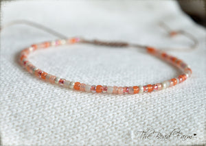 Handmade Dainty Adjustable Yoga Style String Bracelet -or- Anklet