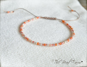 Handmade Dainty Adjustable Yoga Style String Bracelet -or- Anklet