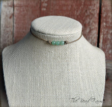 Load image into Gallery viewer, Boho Hippie Style Leather Knotted Choker with Green Aventurine Stones
