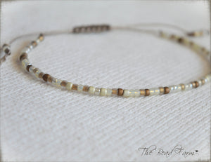 Handmade Dainty Adjustable Yoga Style String Bracelet -or- Anklet