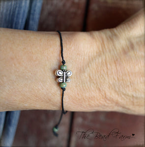 Dainty Adjustable Yoga Style Hippie String Bracelet with Butterfly