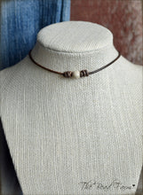 Load image into Gallery viewer, Leather Choker with Natural Stones - The Bead Farm
