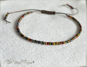 Handmade Dainty Adjustable Yoga Style String Bracelet -or- Anklet